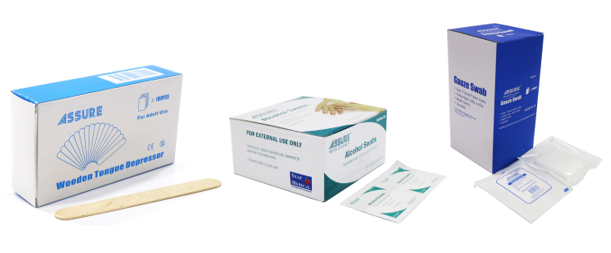 Eezee Medical Supplies Disposables Wooden Tongue Depressor Alcohol Swab Non-Sterile Gauze